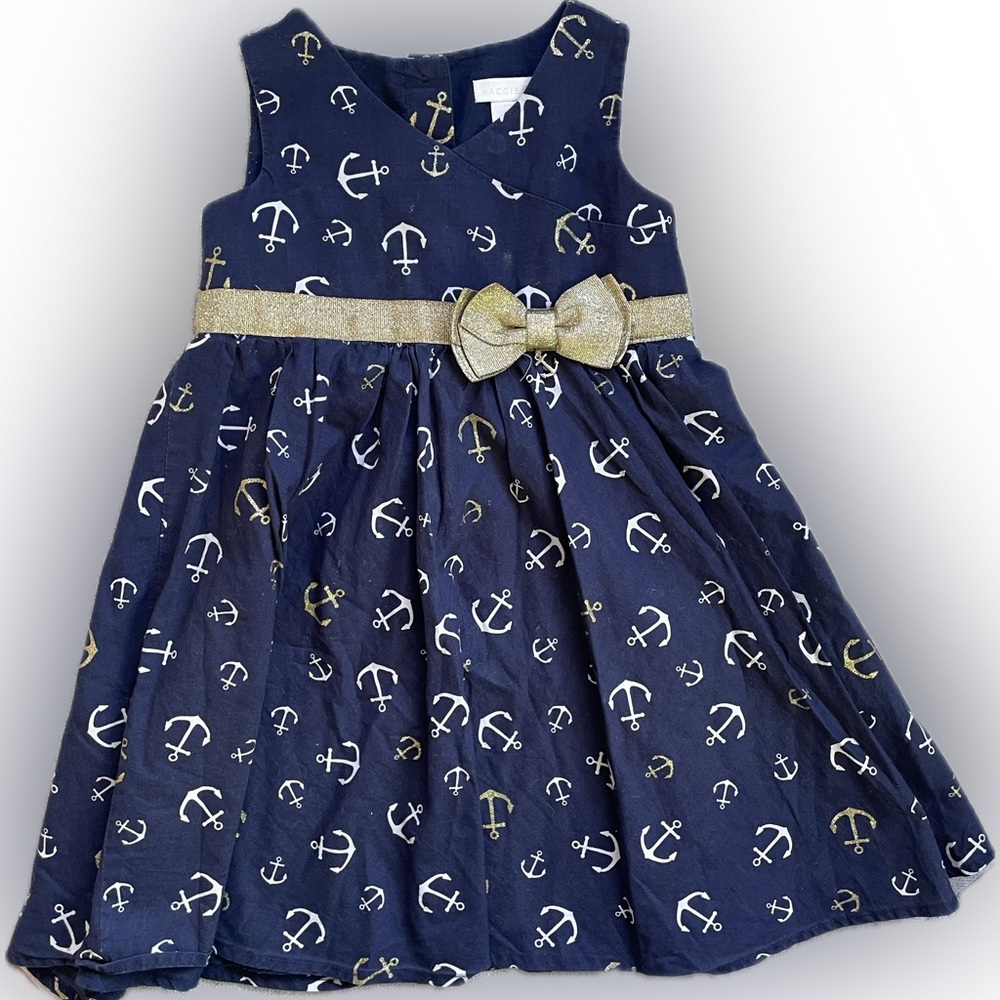 Maggie & Zoe Blue and Gold Anchor Dress